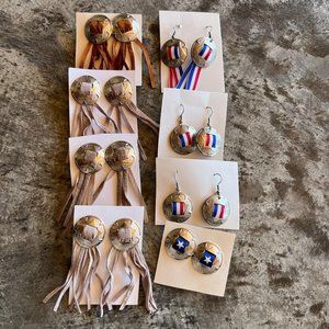 Concho Western Earrings Assorted Handmade